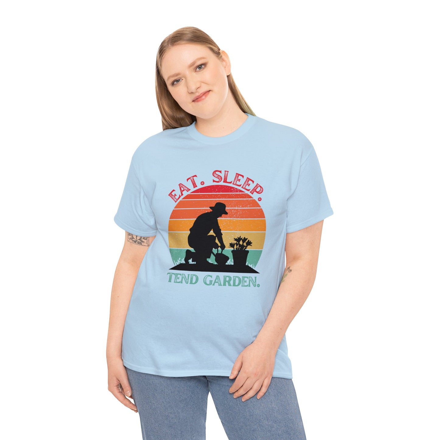 Eat, sleep, tend garden [retro sunset design]