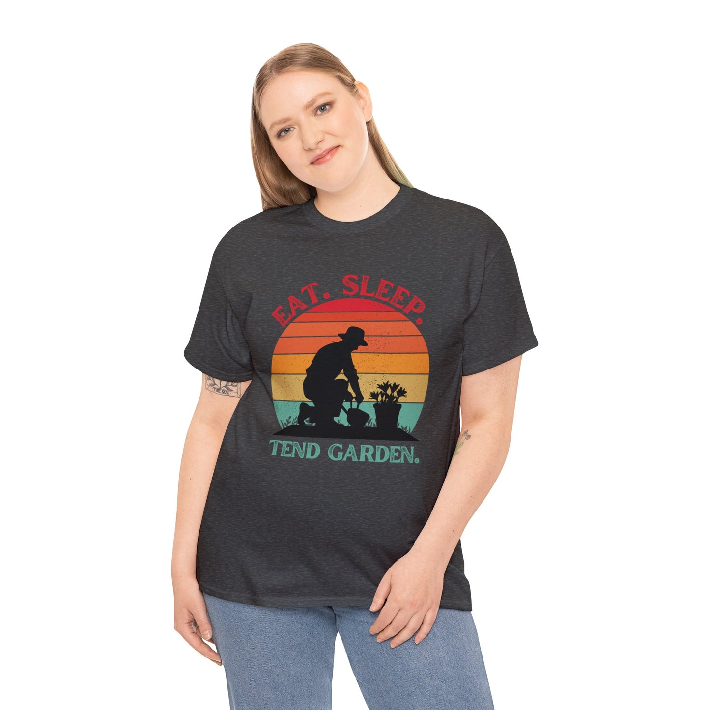 Eat, sleep, tend garden [retro sunset design]