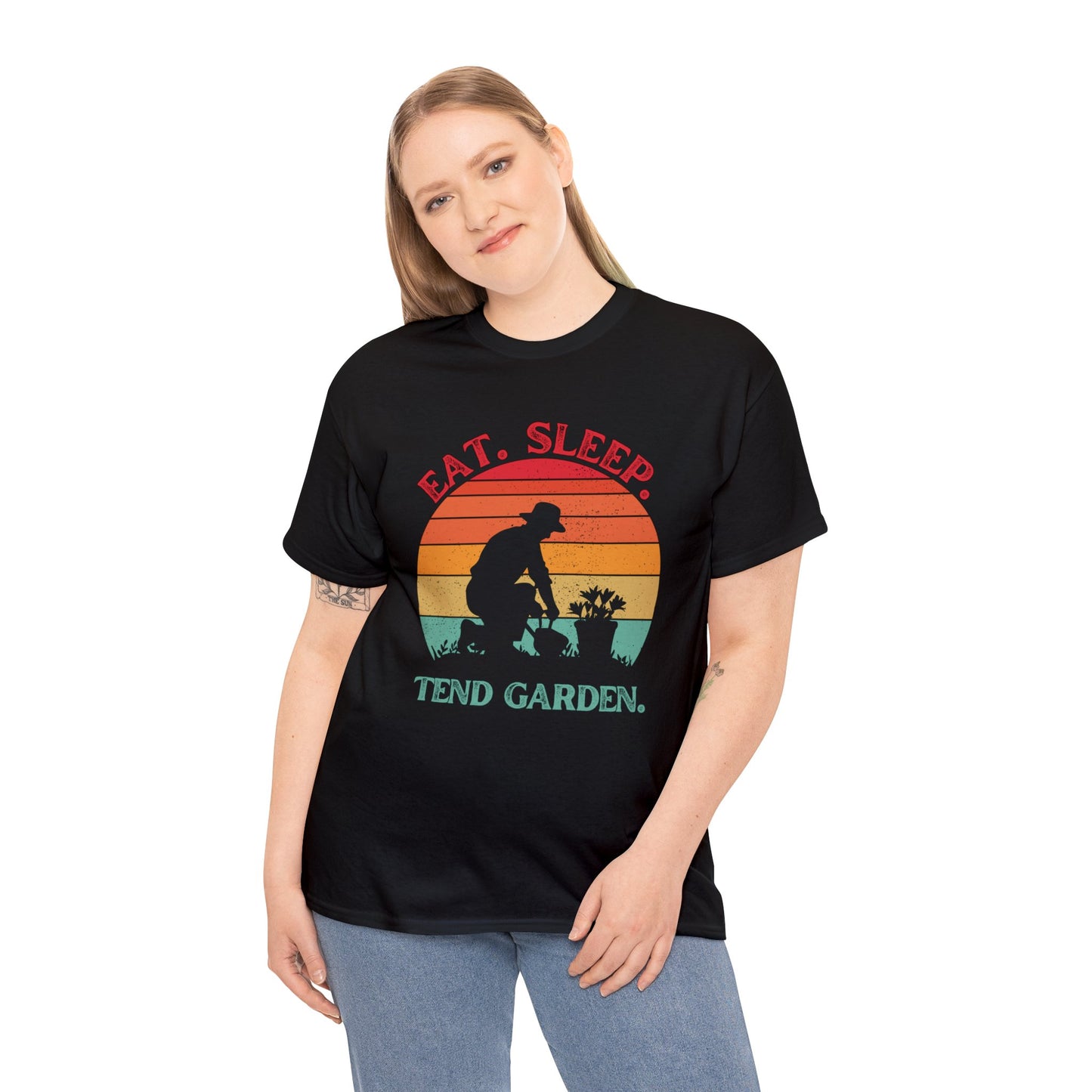 Eat, sleep, tend garden [retro sunset design]