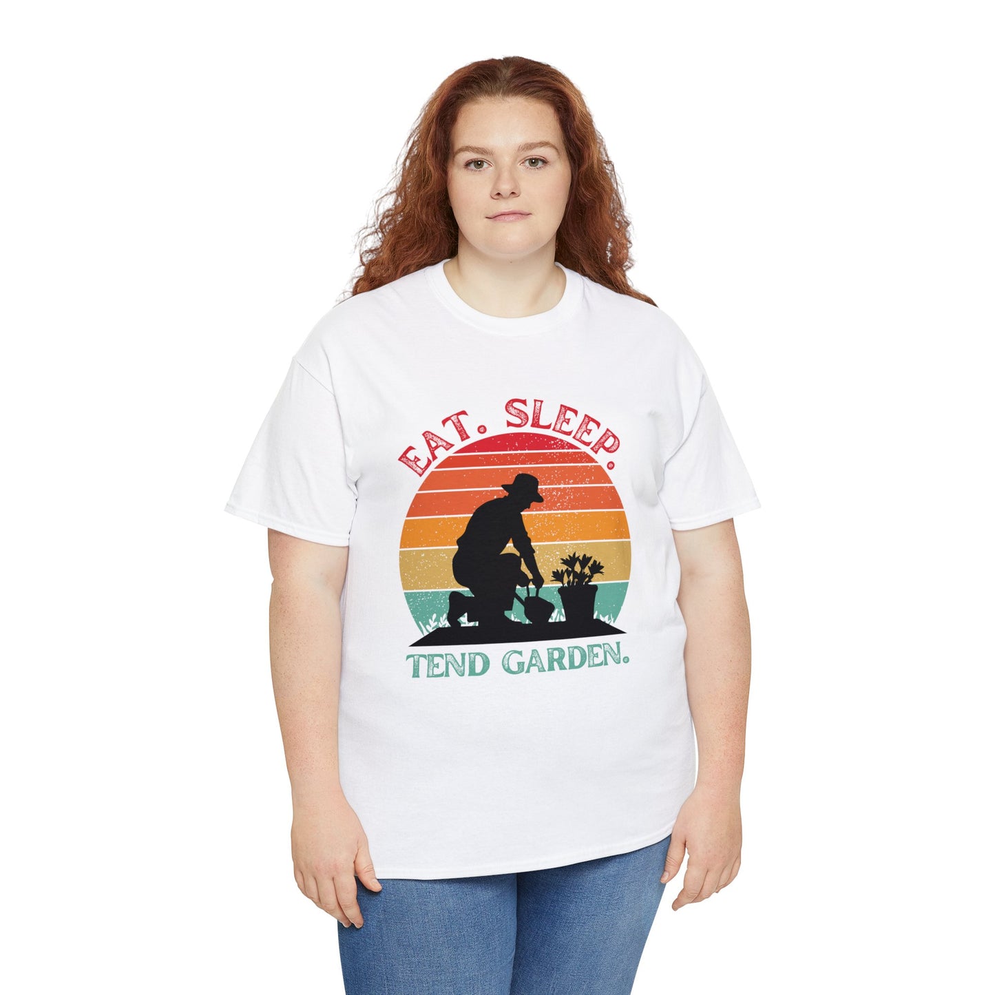 Eat, sleep, tend garden [retro sunset design]