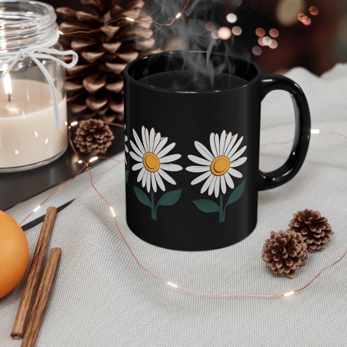 Paper daisy - 11oz Black Mug