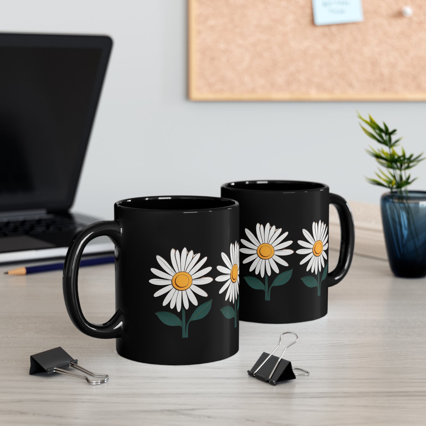 Paper daisy - 11oz Black Mug