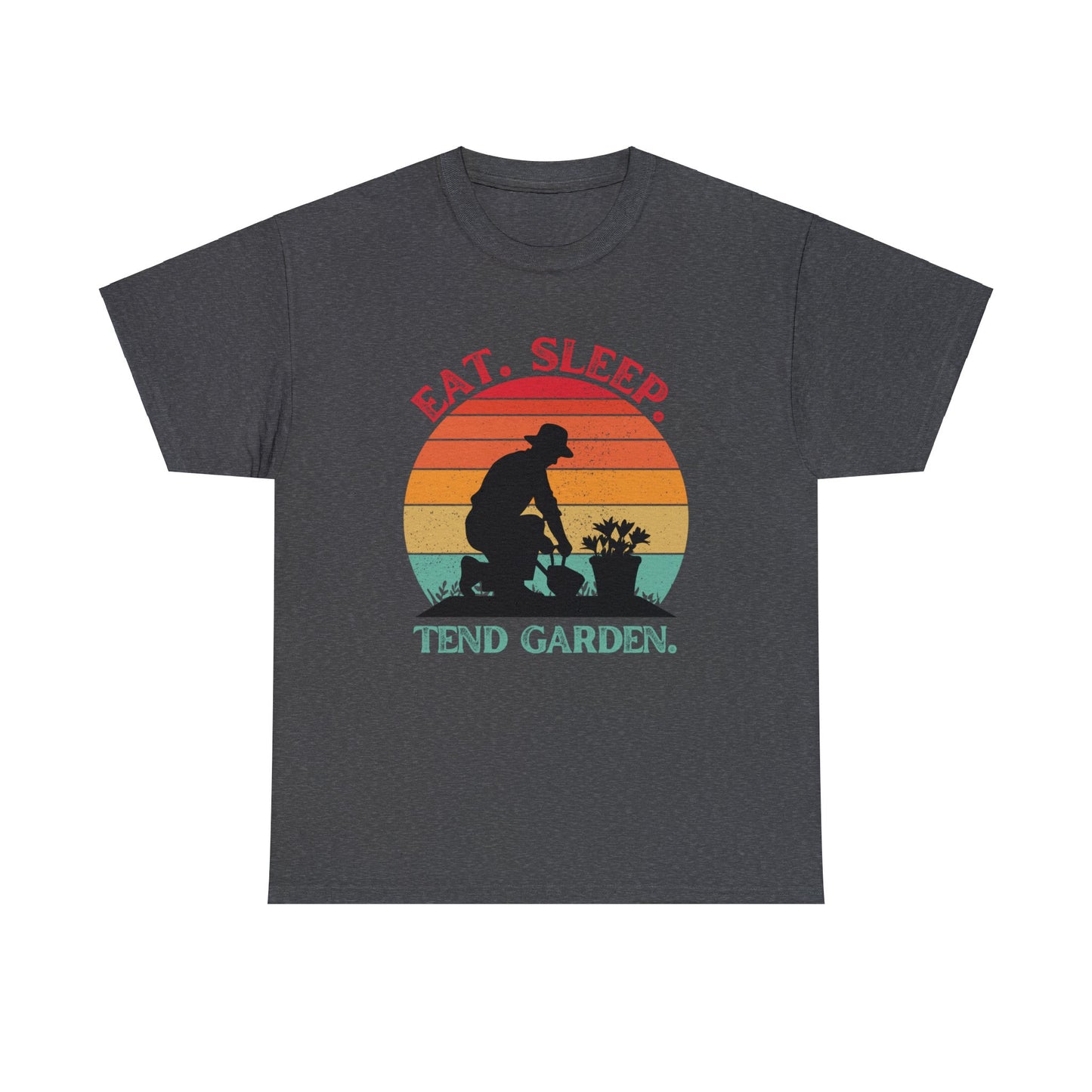 Eat, sleep, tend garden [retro sunset design]