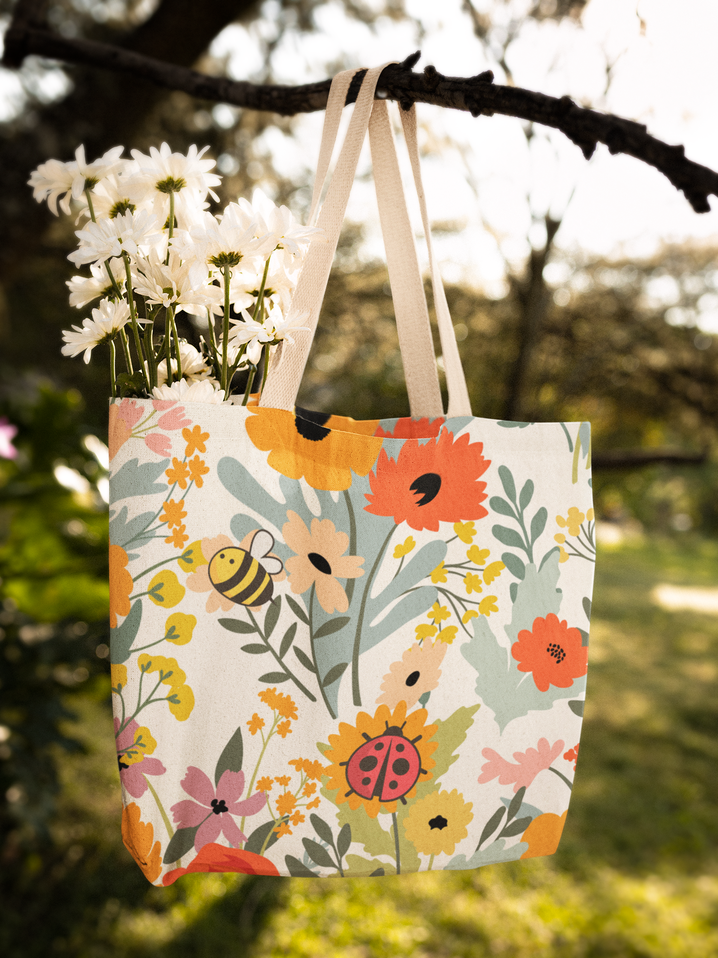 Wildflower Bumble-Fly Tote Bag (AOP)